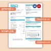 i2O Water (Colombia) business utility bill, Word and PDF template, 4 pages, version 3