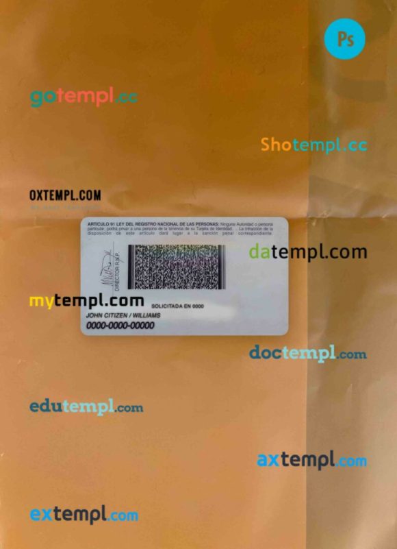 Honduras ID card PSD files, scan look and photographed image, 2 in 1 - Image 2