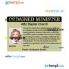 ABC baptist church ID card PSD template