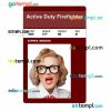 Active duty firefighter ID card PSD template