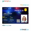 Any city police ID card PSD template