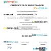 Bahamas business registration certificate Word and PDF template