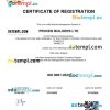 Belgium business registration certificate Word and PDF template