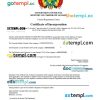 Bolivia business registration certificate Word and PDF template