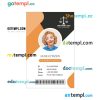 California lawyer ID card PSD template, version 3