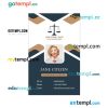 California lawyer ID card PSD template, version 2