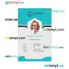 California lawyer ID card PSD template, version 6