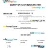 Cambodia certificate of registration Word and PDF template
