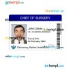 Chief of surgery ID card PSD template