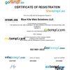 Chile business registration certificate Word and PDF template