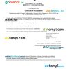 Colombia business registration certificate Word and PDF template