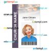 Church ID card PSD template, version 4