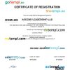 Comoros business registration certificate Word and PDF template