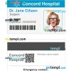 Concord hospital ID card PSD template
