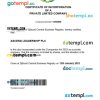 Djibouti business registration certificate Word and PDF template