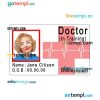 Doctor ID card PSD template, version 1