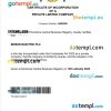Dominica business registration certificate Word and PDF template