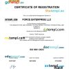 Estonia business registration certificate Word and PDF template