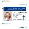 Eternal life church ID card PSD template
