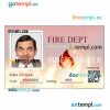 Fire department ID card PSD template, version 2