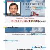 Firefighter ID card PSD template, version 2