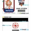 Firefighter ID card PSD template, version 3