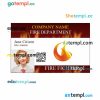 Firefighter department ID card PSD template