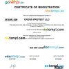 Ghana business registration certificate Word and PDF template