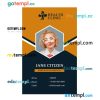 Health clinic ID card PSD template, version 2
