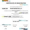 Hong Kong business registration certificate Word and PDF template