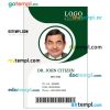 Hospital ID card PSD template, version 2