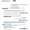 India certificate of incorporation registration Word and PDF template