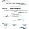 Japan business registration certificate Word and PDF template