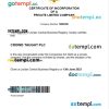 Jordan business registration certificate Word and PDF template