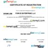 Latvia company registration certificate Word and PDF template