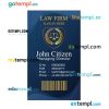 Law firm ID card PSD template, version 3