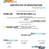 Libya business registration certificate Word and PDF template