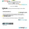Luxembourg business registration certificate Word and PDF template