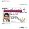 Mt Sinai church ID card PSD template, fully editable