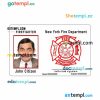 New York fire department ID card PSD template