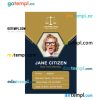 New York law firm attorney ID card PSD template