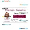 New life South Carolina church USA ID card PSD template