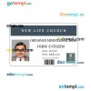 New life church ID card PSD template PSD template