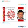 Northtown fire department ID card PSD template, version 2