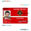 Oaktree fire department ID card PSD template