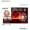 Orange county fire department ID card