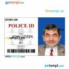 Police ID card PSD template, version 1
