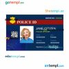 Police ID card PSD template, version 3