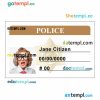 Police ID card PSD template, version 4