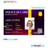 Police ID card PSD template, version 5